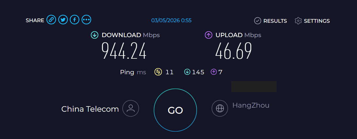 Speedtest Result